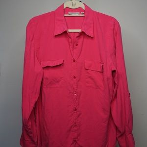 Hot Pink Button up shirt XL